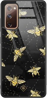 Casimoda Samsung Galaxy S20 FE glazen hardcase - Bee yourself Zwart