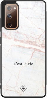 Casimoda Samsung Galaxy S20 FE glazen hardcase - C'est la vie Bruin/beige