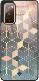 Casimoda Samsung Galaxy S20 FE glazen hardcase - Cubes art Multi