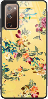 Casimoda Samsung Galaxy S20 FE glazen hardcase - Florals for days Geel