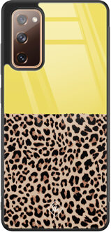 Casimoda Samsung Galaxy S20 FE glazen hardcase - Luipaard geel