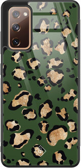 Casimoda Samsung Galaxy S20 FE glazen hardcase - Luipaard groen