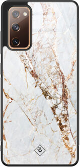 Casimoda Samsung Galaxy S20 FE glazen hardcase - Marmer goud Goudkleurig