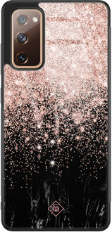 Casimoda Samsung Galaxy S20 FE glazen hardcase - Marmer twist Zwart