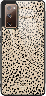 Casimoda Samsung Galaxy S20 FE glazen hardcase - Spot on Bruin/beige