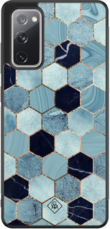 Casimoda Samsung Galaxy S20 FE hoesje - Blue cubes Blauw