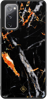 Casimoda Samsung Galaxy S20 FE hoesje - Marmer zwart oranje