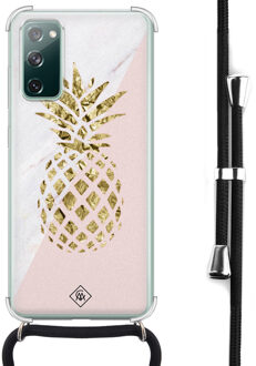 Casimoda Samsung Galaxy S20 FE hoesje met koord - Ananas Roze