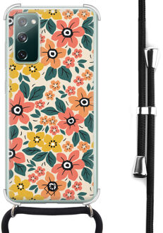 Casimoda Samsung Galaxy S20 FE hoesje met koord - Blossom Multi