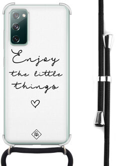 Casimoda Samsung Galaxy S20 FE hoesje met koord - Enjoy life Wit
