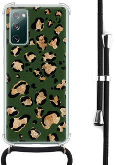 Casimoda Samsung Galaxy S20 FE hoesje met koord - Luipaard groen