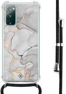 Casimoda Samsung Galaxy S20 FE hoesje met koord - Marmer grijs Grijs/zilverkleurig
