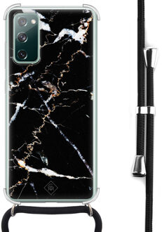 Casimoda Samsung Galaxy S20 FE hoesje met koord - Marmer zwart
