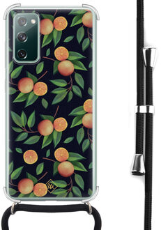 Casimoda Samsung Galaxy S20 FE hoesje met koord - Orange lemonade Multi