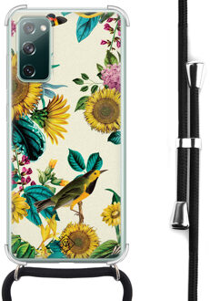 Casimoda Samsung Galaxy S20 FE hoesje met koord - Sunflowers Geel