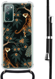 Casimoda Samsung Galaxy S20 FE hoesje met koord - Tijger jungle Multi