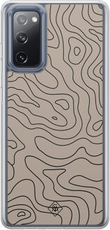 Casimoda Samsung Galaxy S20 FE hybride hoesje - Abstract lines Bruin/beige