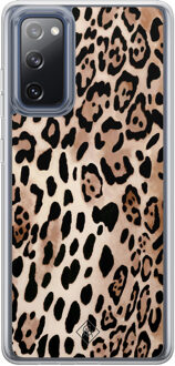 Casimoda Samsung Galaxy S20 FE hybride hoesje - Golden wildcat Bruin/beige
