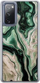 Casimoda Samsung Galaxy S20 FE hybride hoesje - Green waves Groen