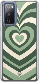 Casimoda Samsung Galaxy S20 FE hybride hoesje - Groen hart swirl