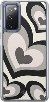 Casimoda Samsung Galaxy S20 FE hybride hoesje - Hart swirl zwart