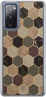 Casimoda Samsung Galaxy S20 FE hybride hoesje - Kubus groen bruin Bruin/beige