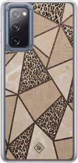 Casimoda Samsung Galaxy S20 FE hybride hoesje - Leopard abstract Bruin/beige
