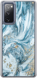 Casimoda Samsung Galaxy S20 FE hybride hoesje - Marble sea Blauw