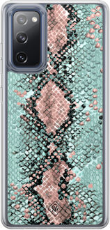 Casimoda Samsung Galaxy S20 FE hybride hoesje - Snake pastel Groen