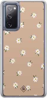 Casimoda Samsung Galaxy S20 FE hybride hoesje - Sweet daisies Bruin/beige