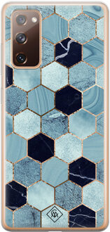 Casimoda Samsung Galaxy S20 FE siliconen hoesje - Blue cubes Blauw