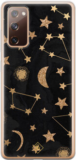 Casimoda Samsung Galaxy S20 FE siliconen hoesje - Counting the stars Zwart, Goudkleurig