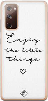 Casimoda Samsung Galaxy S20 FE siliconen hoesje - Enjoy life Zwart, Wit