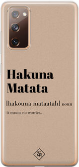 Casimoda Samsung Galaxy S20 FE siliconen hoesje - Hakuna matata Bruin/beige