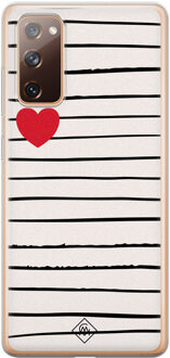 Casimoda Samsung Galaxy S20 FE siliconen hoesje - Heart queen Bruin/beige