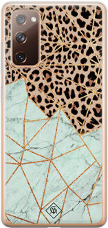 Casimoda Samsung Galaxy S20 FE siliconen hoesje - Luipaard marmer mint Bruin/beige, Mint