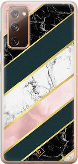Casimoda Samsung Galaxy S20 FE siliconen hoesje - Marble stripes Multi