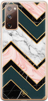 Casimoda Samsung Galaxy S20 FE siliconen hoesje - Marmer triangles Multi