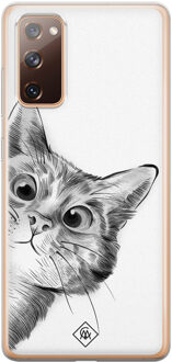 Casimoda Samsung Galaxy S20 FE siliconen hoesje - Peekaboo Zwart, Wit
