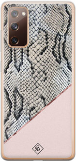 Casimoda Samsung Galaxy S20 FE siliconen hoesje - Snake print Roze