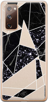 Casimoda Samsung Galaxy S20 FE siliconen telefoonhoesje - Abstract painted Zwart, Bruin/beige