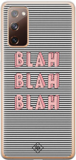 Casimoda Samsung Galaxy S20 FE siliconen telefoonhoesje - Blah blah blah Blauw, Roze