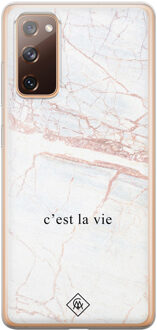 Casimoda Samsung Galaxy S20 FE siliconen telefoonhoesje - C'est la vie Bruin/beige
