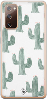 Casimoda Samsung Galaxy S20 FE siliconen telefoonhoesje - Cactus print Groen