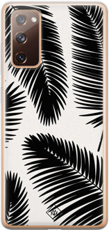 Casimoda Samsung Galaxy S20 FE siliconen telefoonhoesje - Palm leaves silhouette Zwart