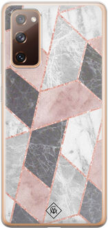 Casimoda Samsung Galaxy S20 FE siliconen telefoonhoesje - Stone grid Roze