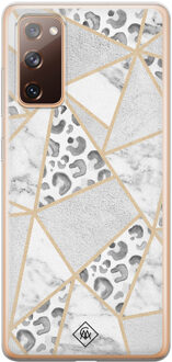 Casimoda Samsung Galaxy S20 FE siliconen telefoonhoesje - Stone & leopard print Bruin/beige