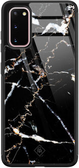Casimoda Samsung Galaxy S20 glazen hardcase - Marmer zwart