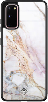 Casimoda Samsung Galaxy S20 glazen hardcase - Parelmoer marmer Multi