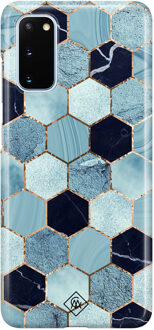 Casimoda Samsung Galaxy S20 rondom bedrukt hoesje - Blue cubes Blauw